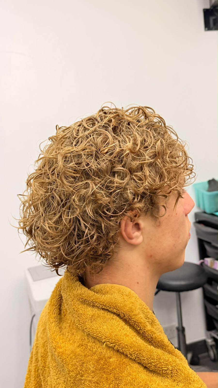 Perm — side profile — after perm at MO BARBER