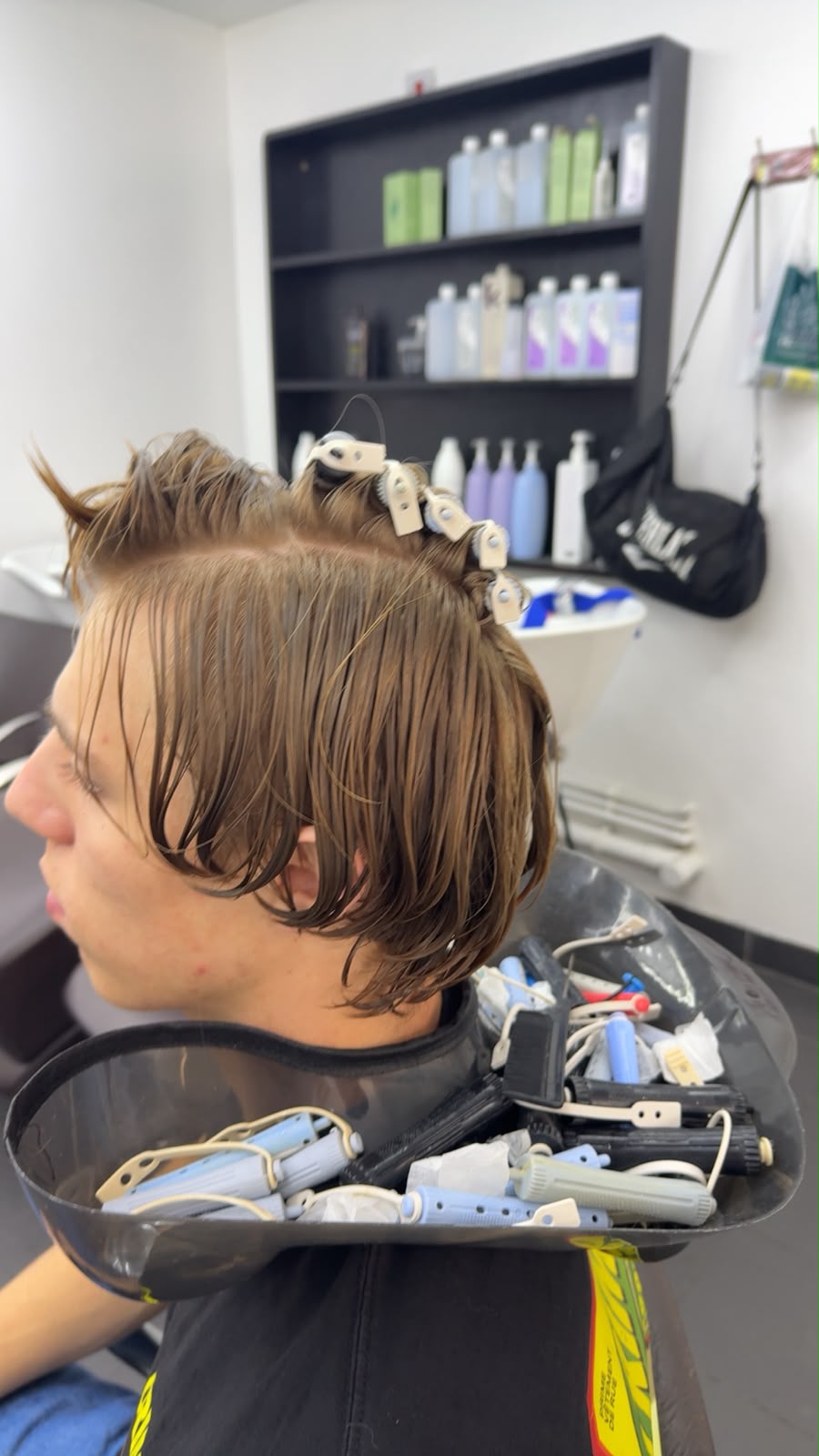 Perm — side profile — before perm at MO BARBER